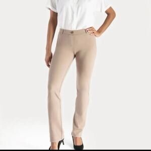 Betabrand Straight Leg Dress Pants Yoga Pants Khaki Size X Large
